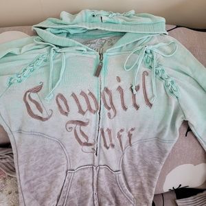Distressed cowgirl tuff sweatshirt